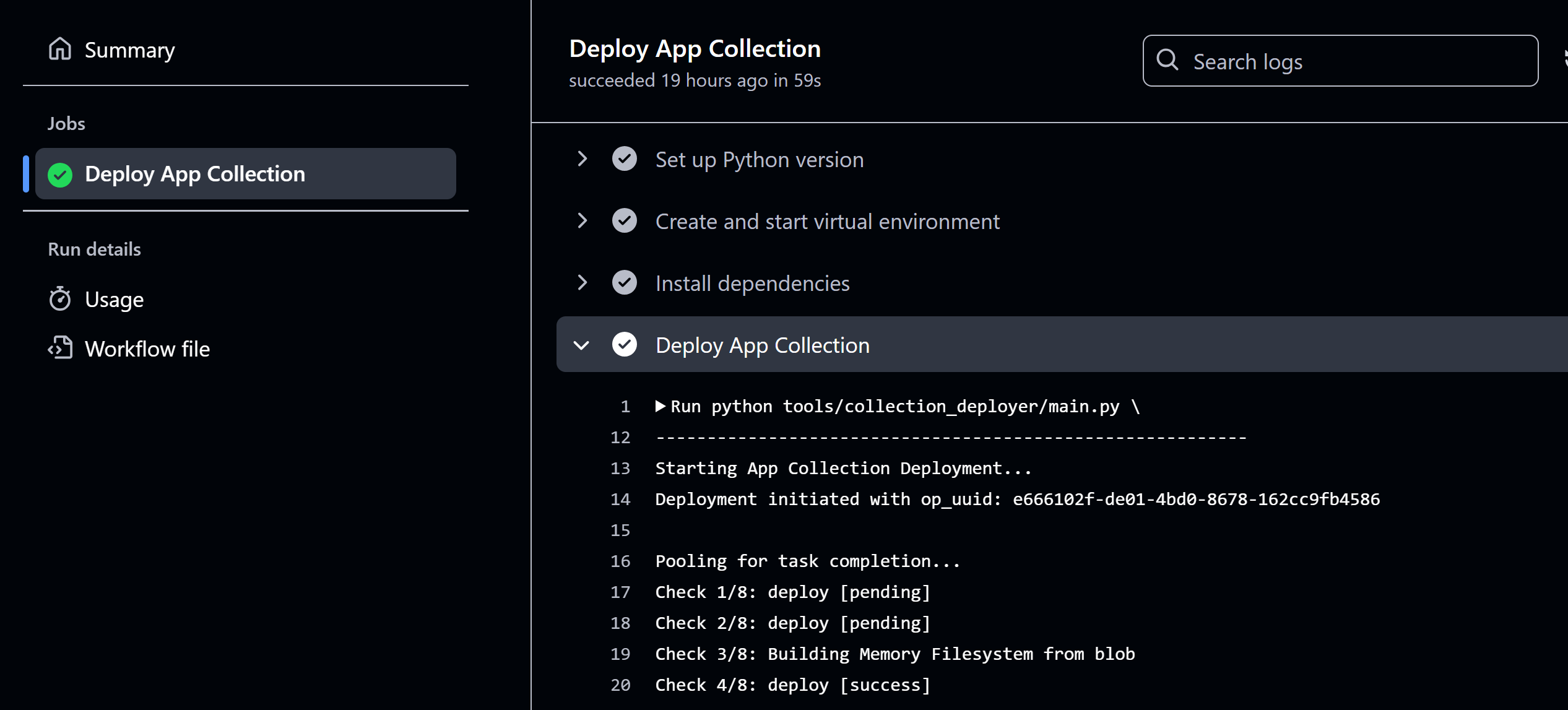 GH action example
